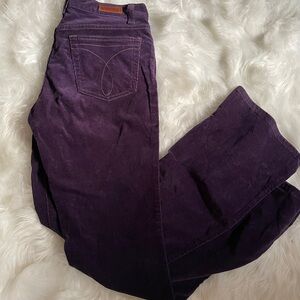 Calvin Klein Purple Corduroy Flare Wide Leg Jeans